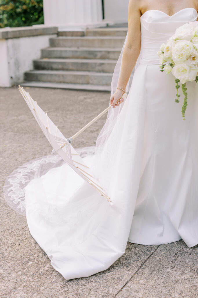 bride with an umbrella