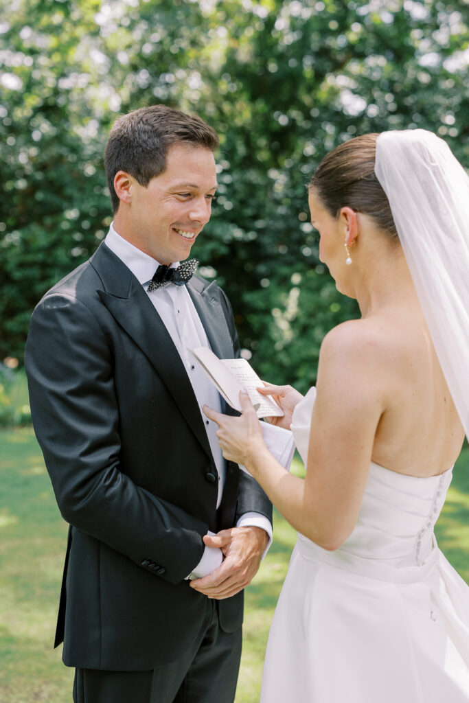 bride reading vows