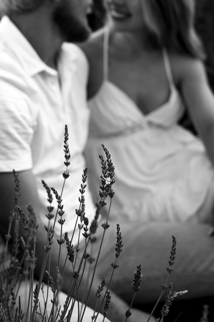 a couple's engagement session at wild daisy farm in molena, georgia