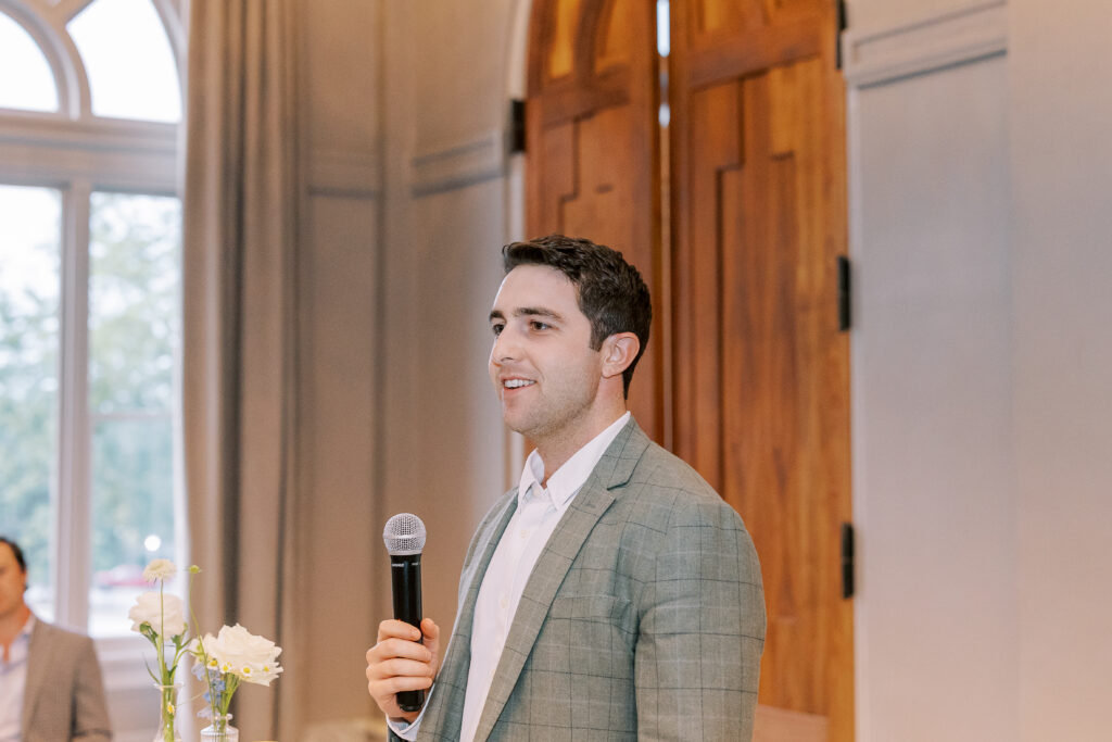 groom giving a speech