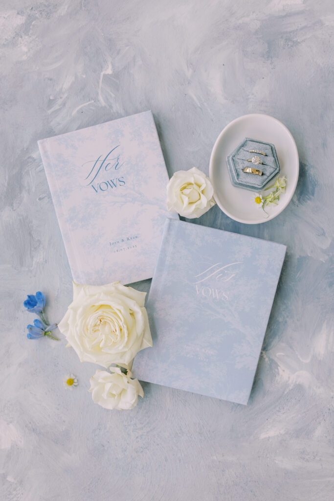 wedding vow books and rings