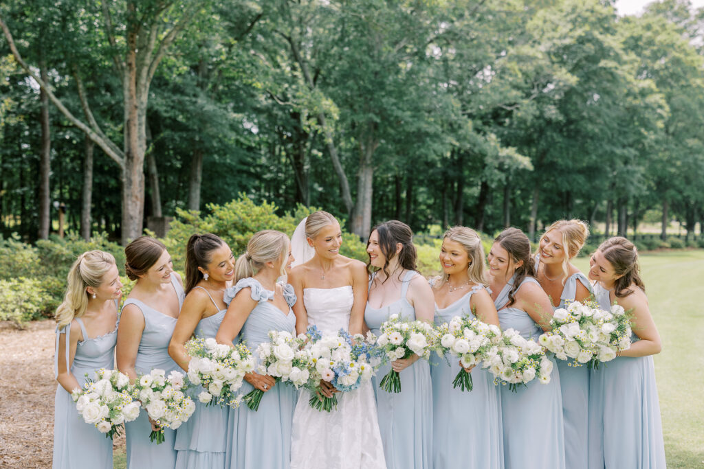 bride and her bridesmaids