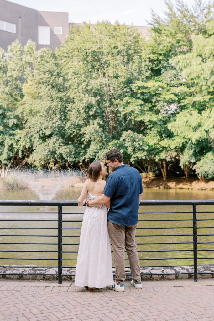 young couple's engagement session in inman park, atlanta, ga