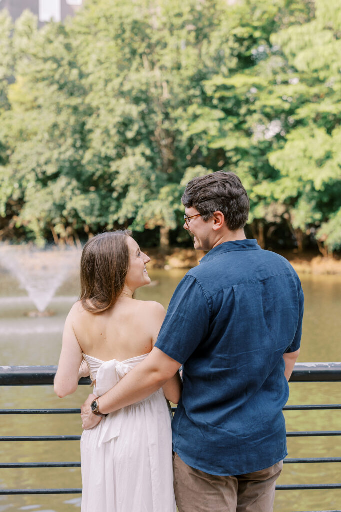 young couple's engagement session in inman park, atlanta, ga