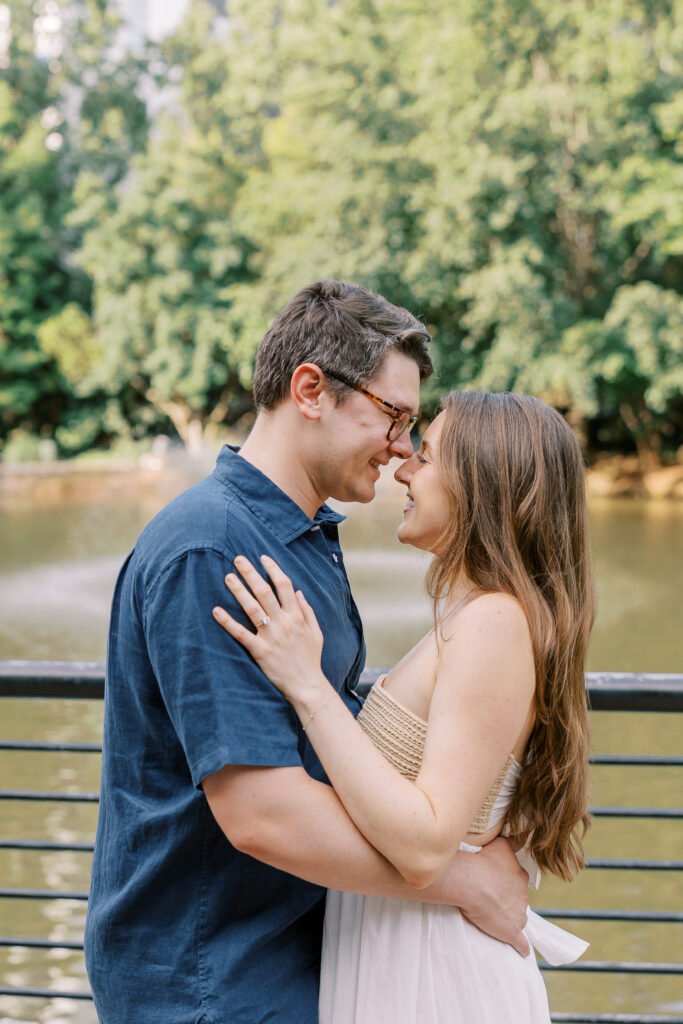 young couple's engagement session in inman park, atlanta, ga