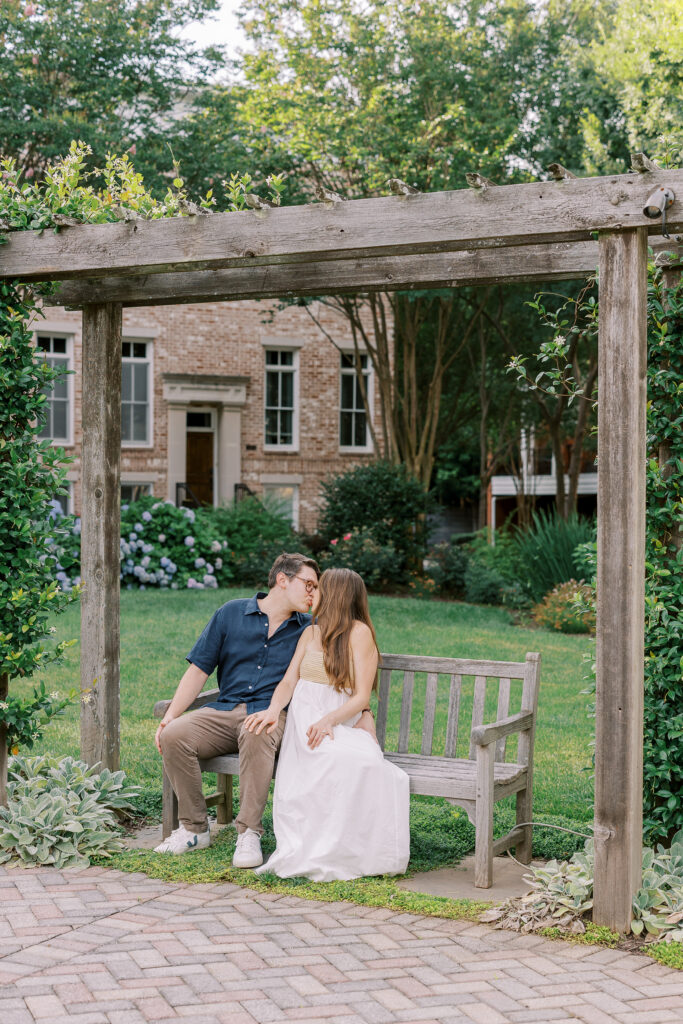 young couple's engagement session in inman park, atlanta, ga