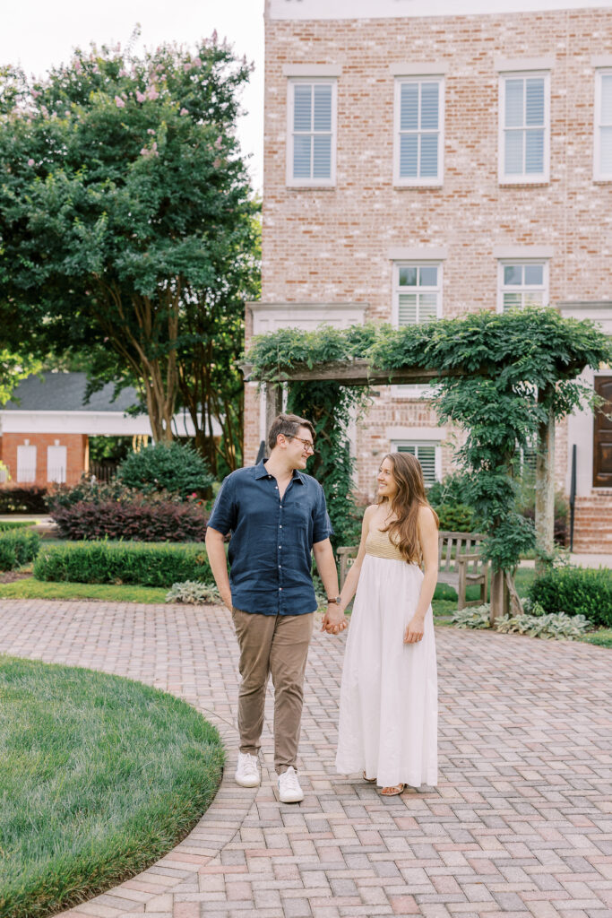 young couple's engagement session in inman park, atlanta, ga
