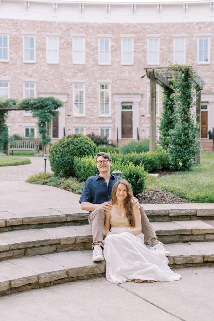 young couple's engagement session in inman park, atlanta, ga