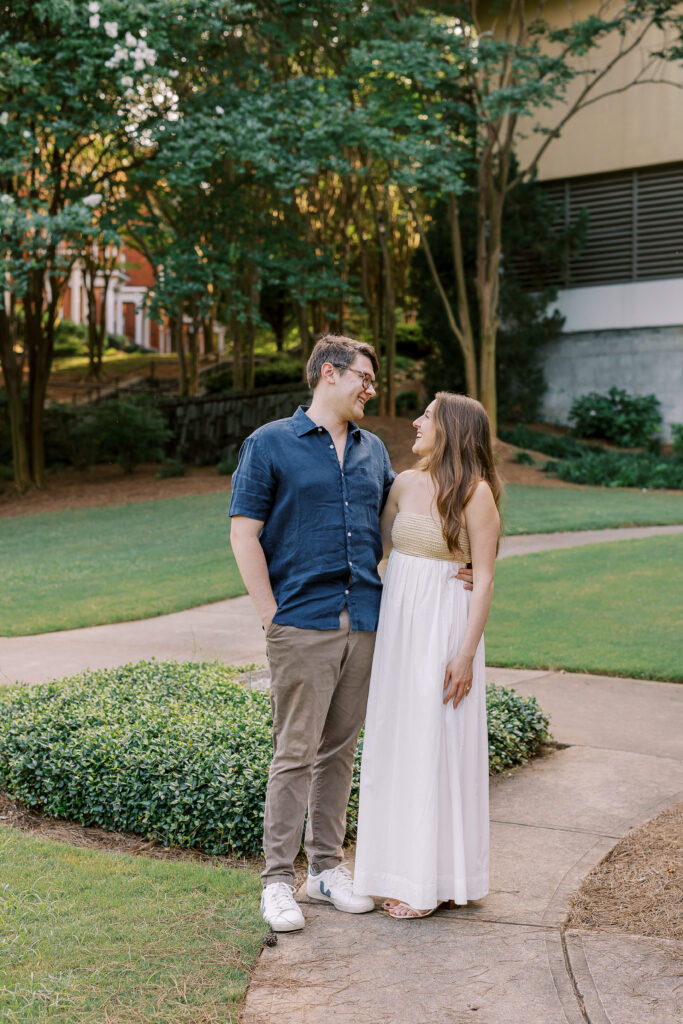 young couple's engagement session in inman park, atlanta, ga