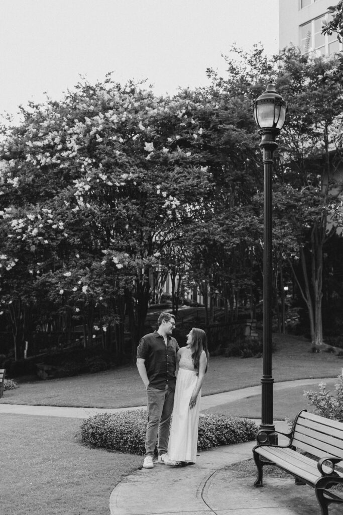 young couple's engagement session in inman park, atlanta, ga