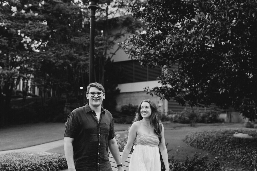 young couple's engagement session in inman park, atlanta, ga