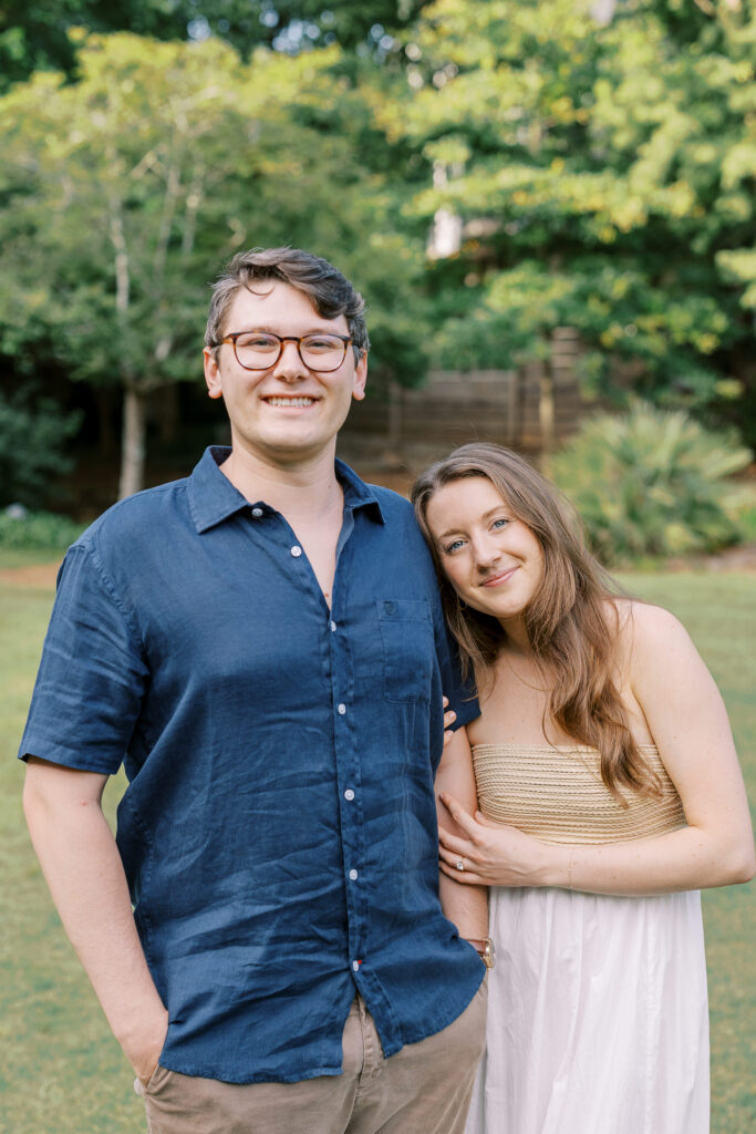 young couple's engagement session in inman park, atlanta, ga