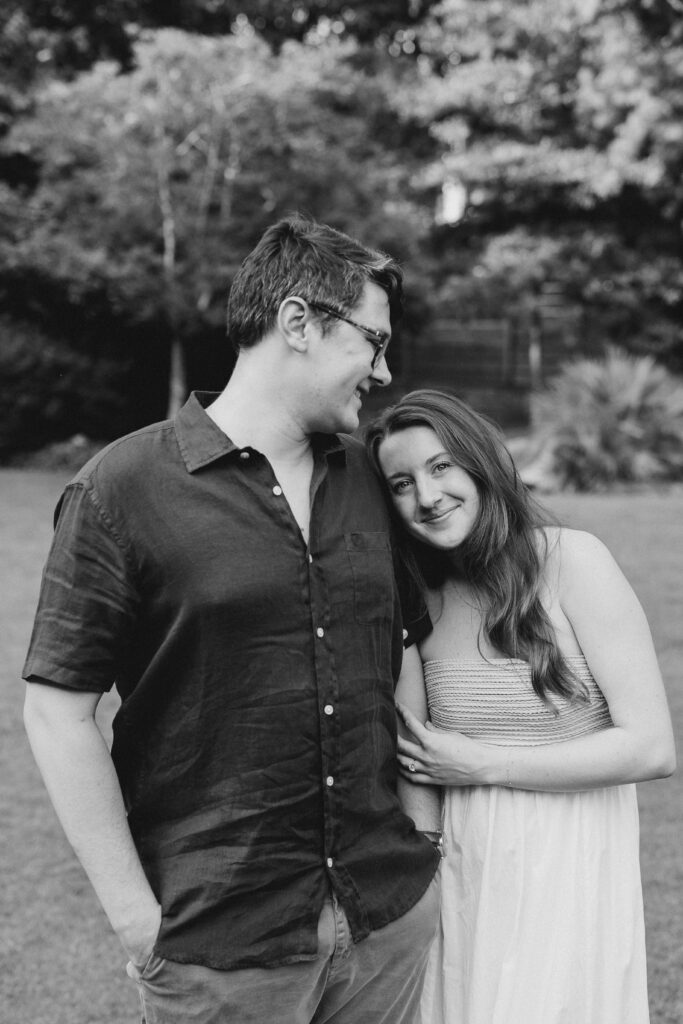 young couple's engagement session in inman park, atlanta, ga