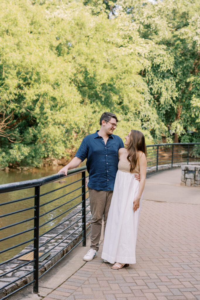 young couple's engagement session in inman park, atlanta, ga