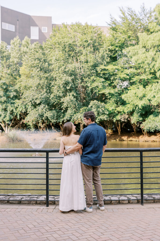 young couple's engagement session in inman park, atlanta, ga