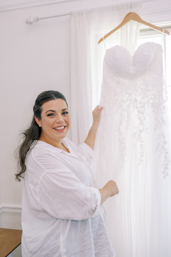 bride and her wedding dress