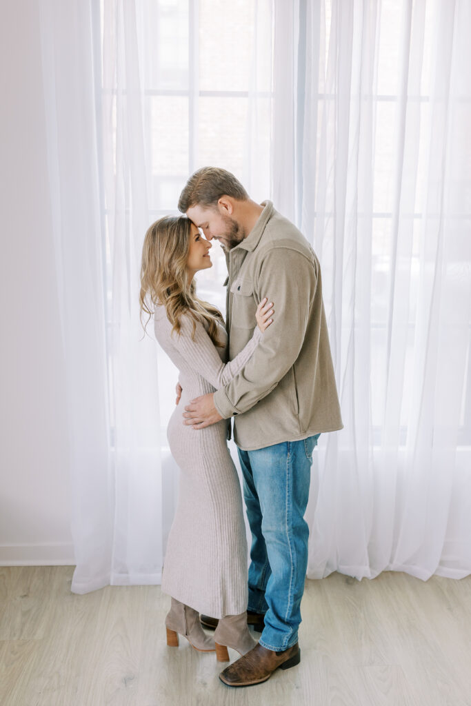 a couple's engagement session at birdie & co studio in athens, ga