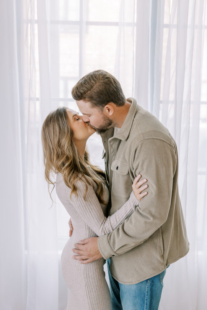 a couple's engagement session at birdie & co studio in athens, ga