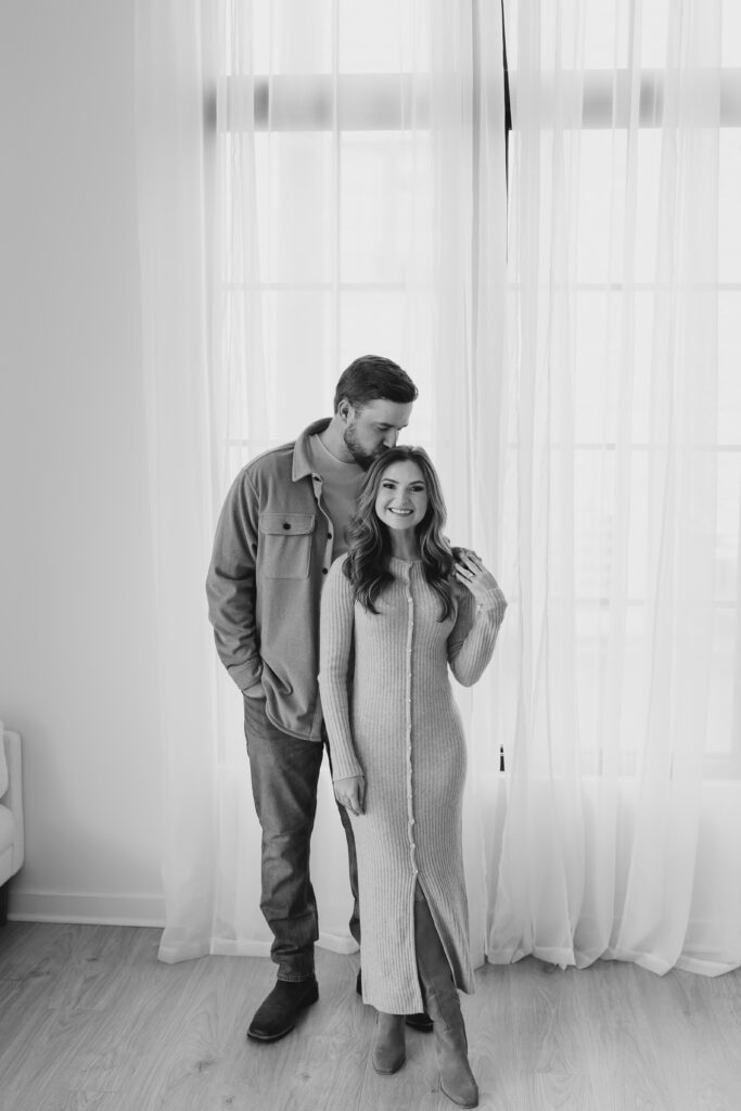 a couple's engagement session at birdie & co studio in athens, ga