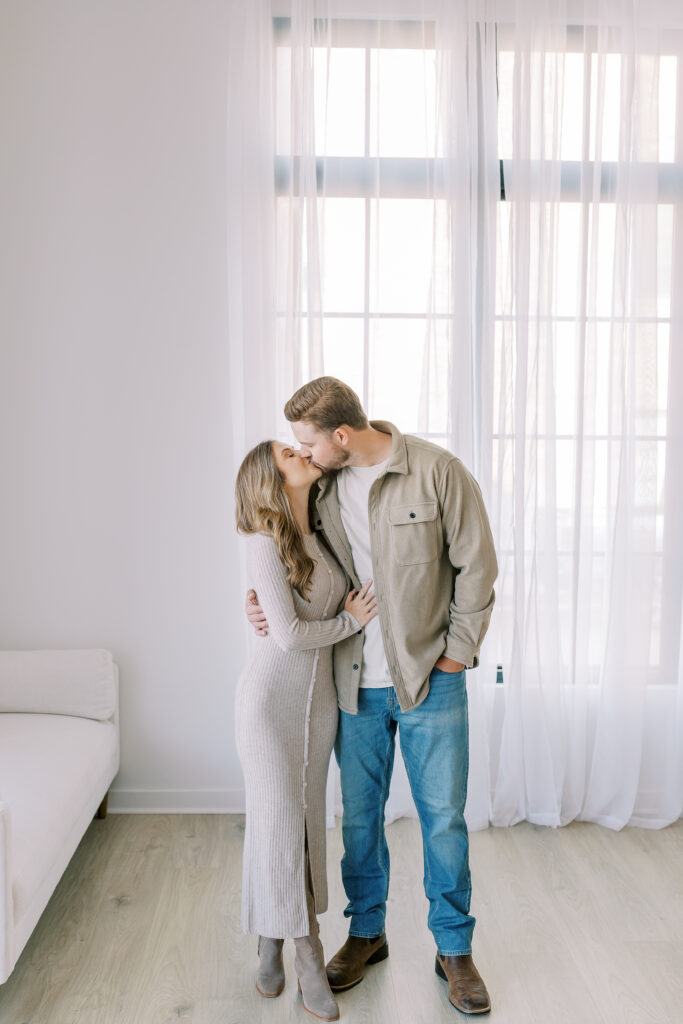 a couple's engagement session at birdie & co studio in athens, ga