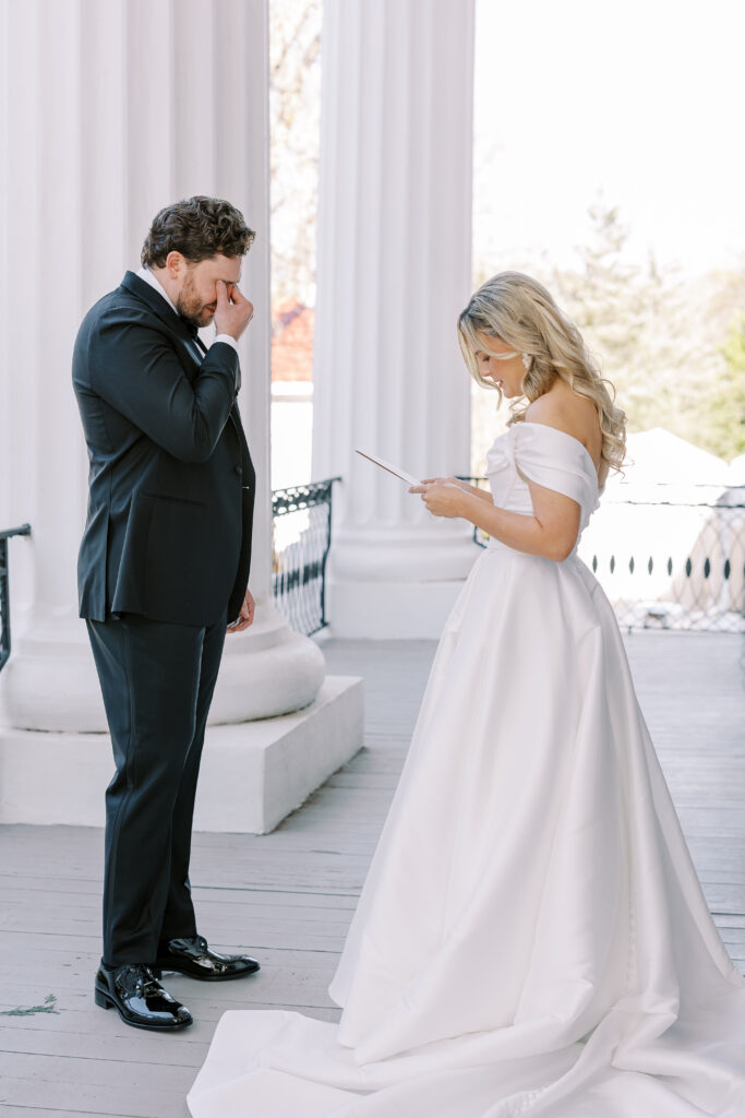 bride reading vows