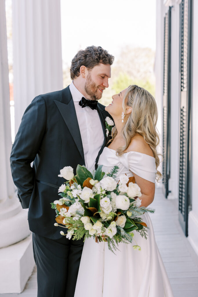 portrait of the bride and groom