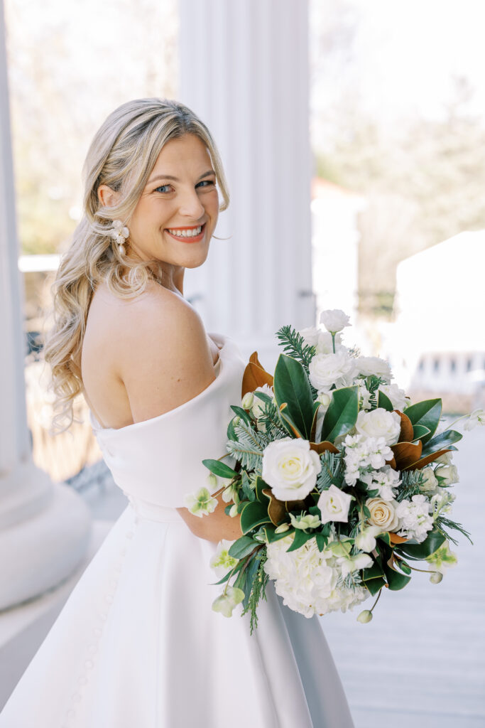 bridal portrait with bouquet