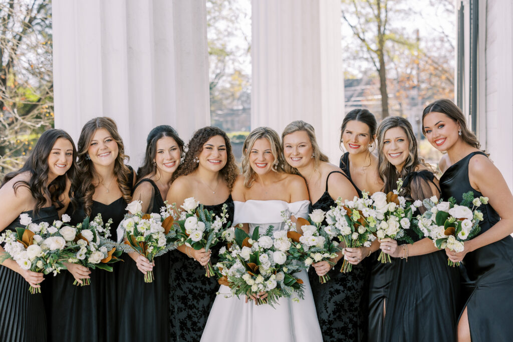 bride and her bridesmaids