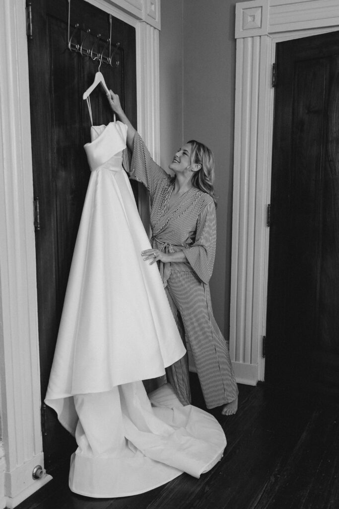bride and her wedding dress