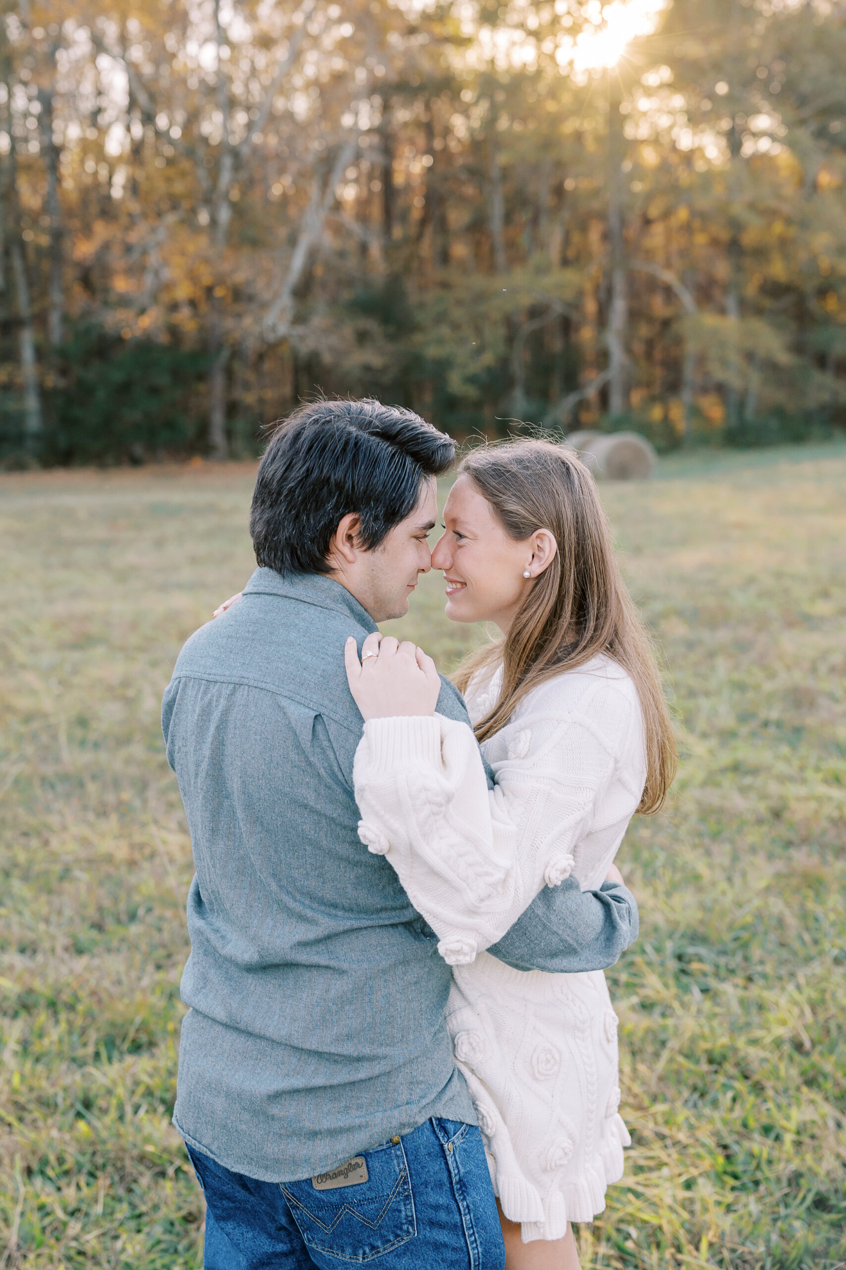 a late fall engagement session in November in Madison, Georgia