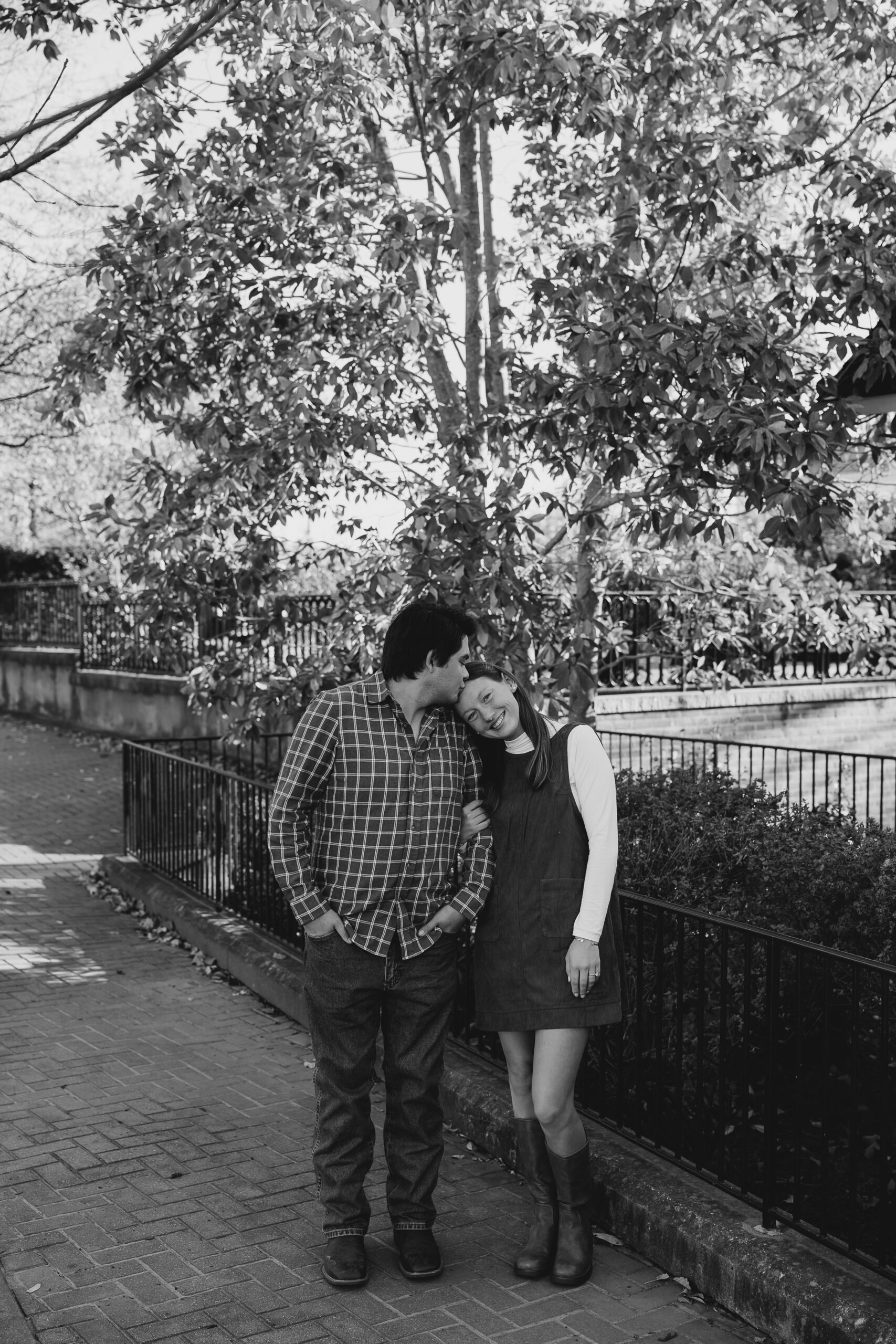 a late fall engagement session in November in Madison, Georgia