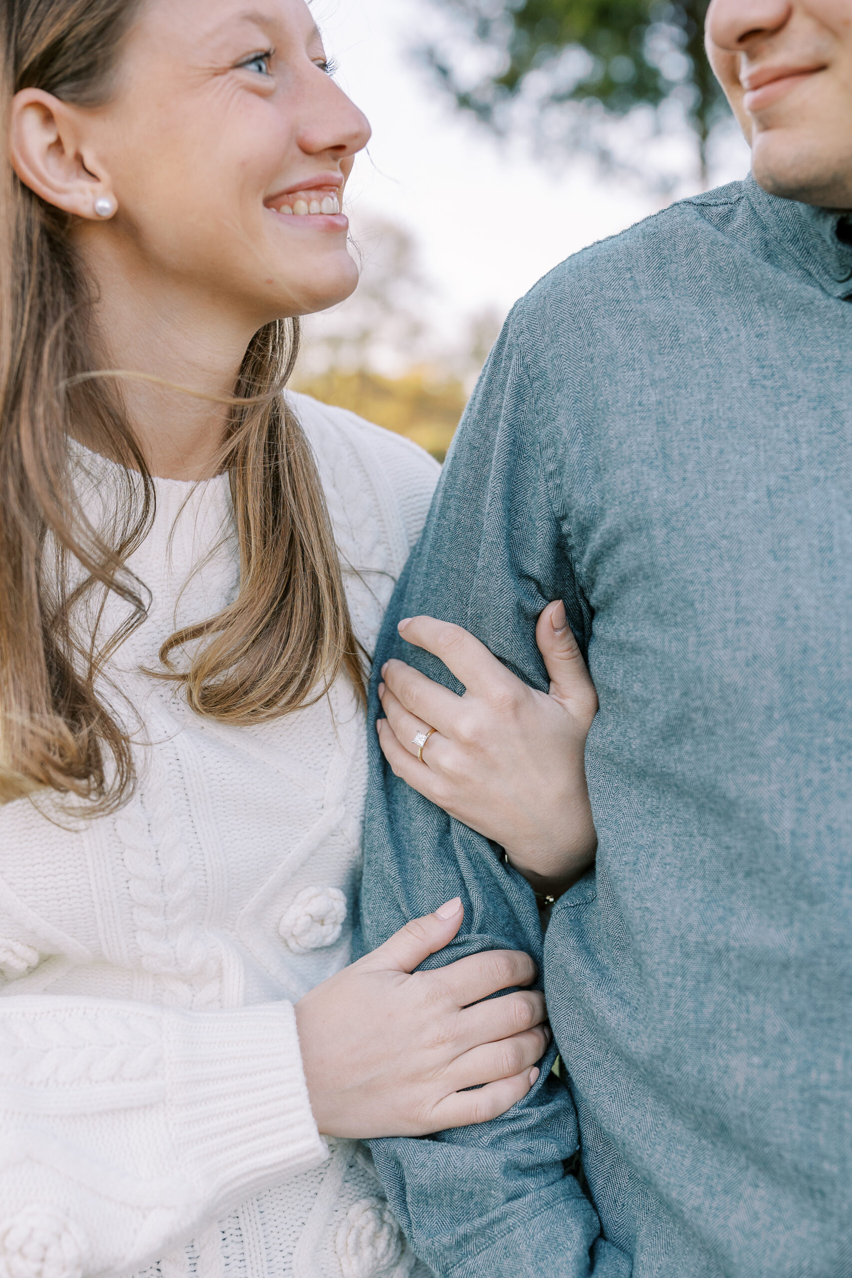 a late fall engagement session in November in Madison, Georgia