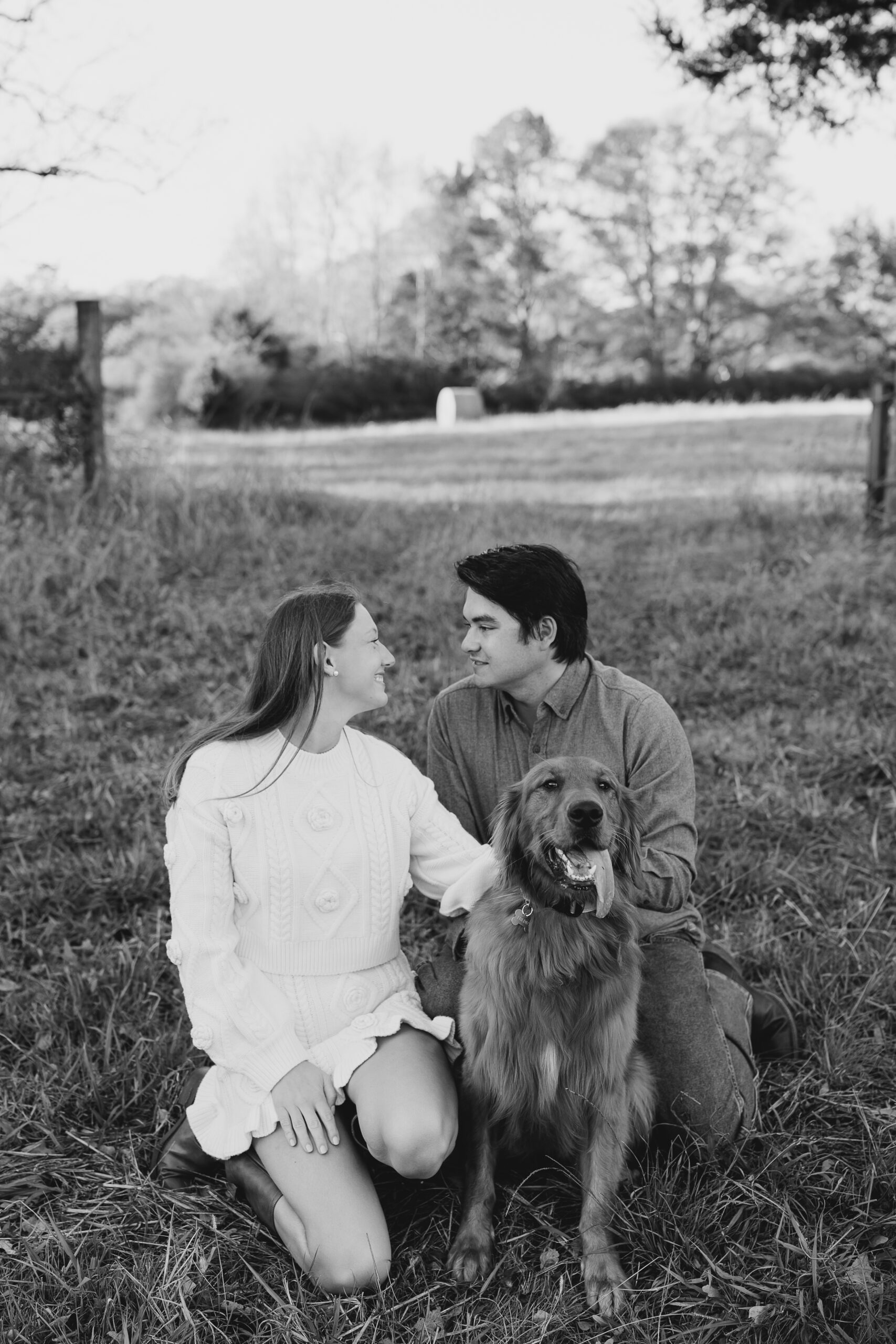 a late fall engagement session in November in Madison, Georgia