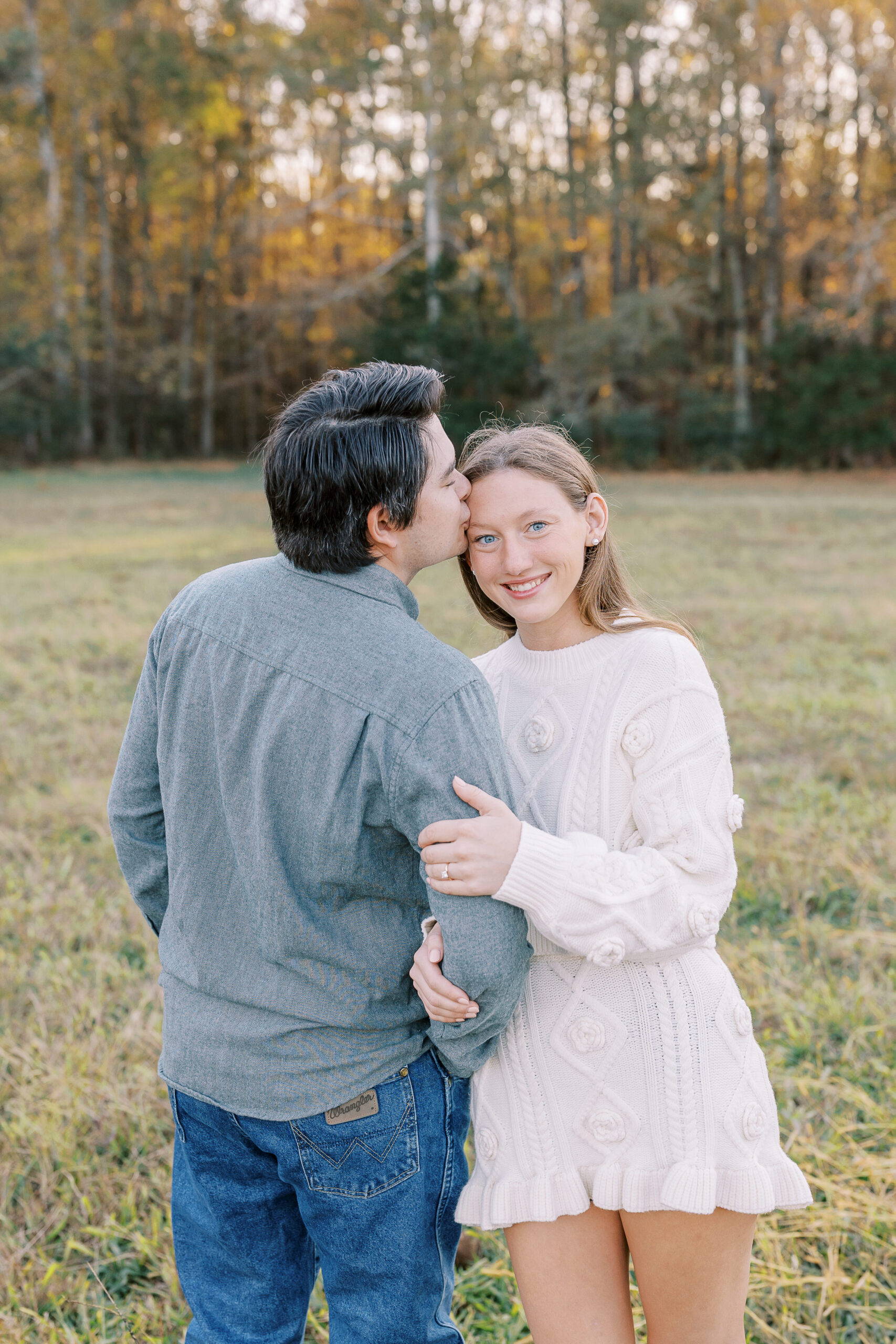 a late fall engagement session in November in Madison, Georgia