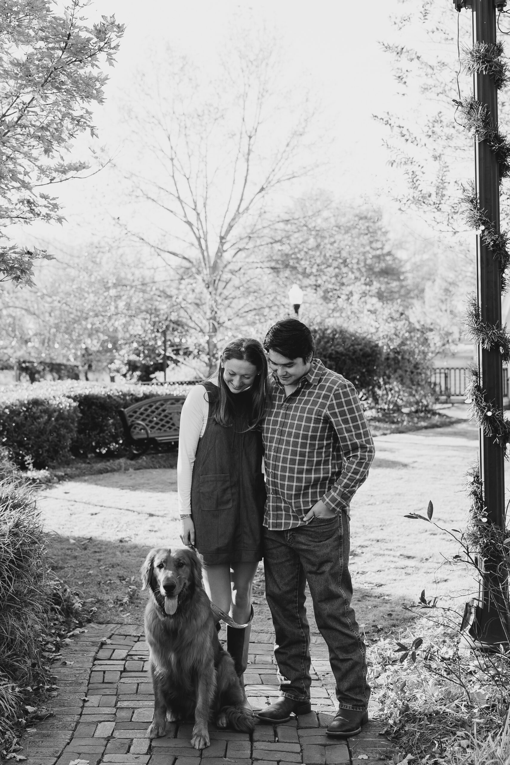 a late fall engagement session in November in Madison, Georgia