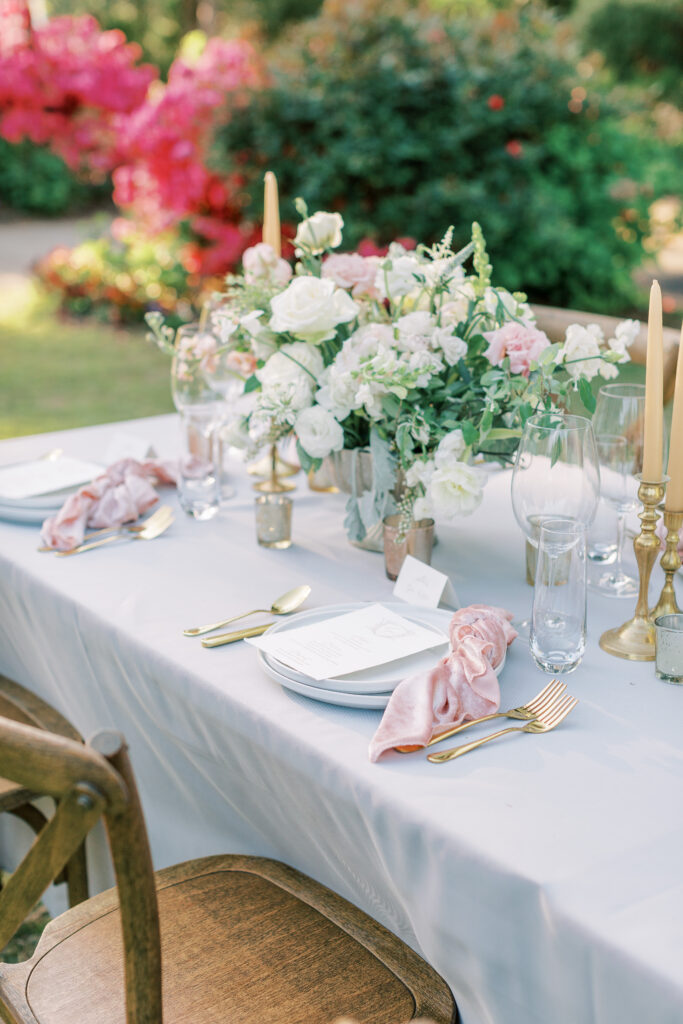 a stylized luxury garden wedding editorial photography session at the garden outside athens, georgia formerly known as the thompson house and garden by sarah folsom photography, alexis lunsford photography, and oakwood lace and co