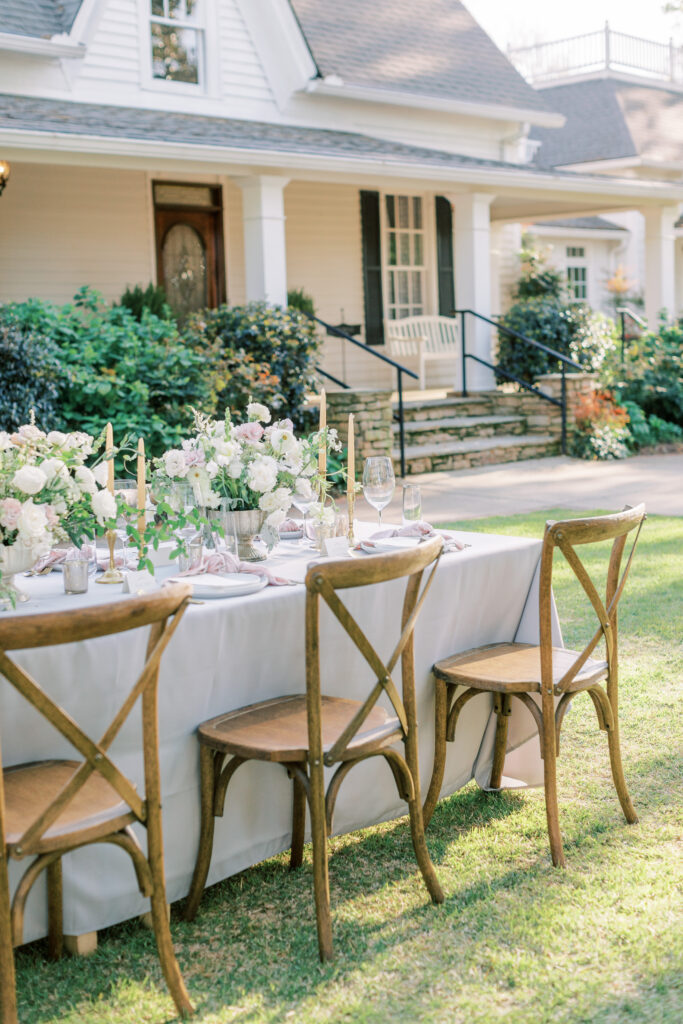 a stylized luxury garden wedding editorial photography session at the garden outside athens, georgia formerly known as the thompson house and garden by sarah folsom photography, alexis lunsford photography, and oakwood lace and co