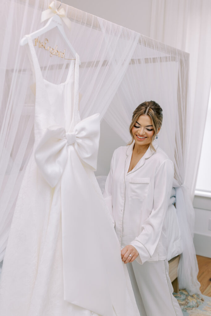 bride and her dress
