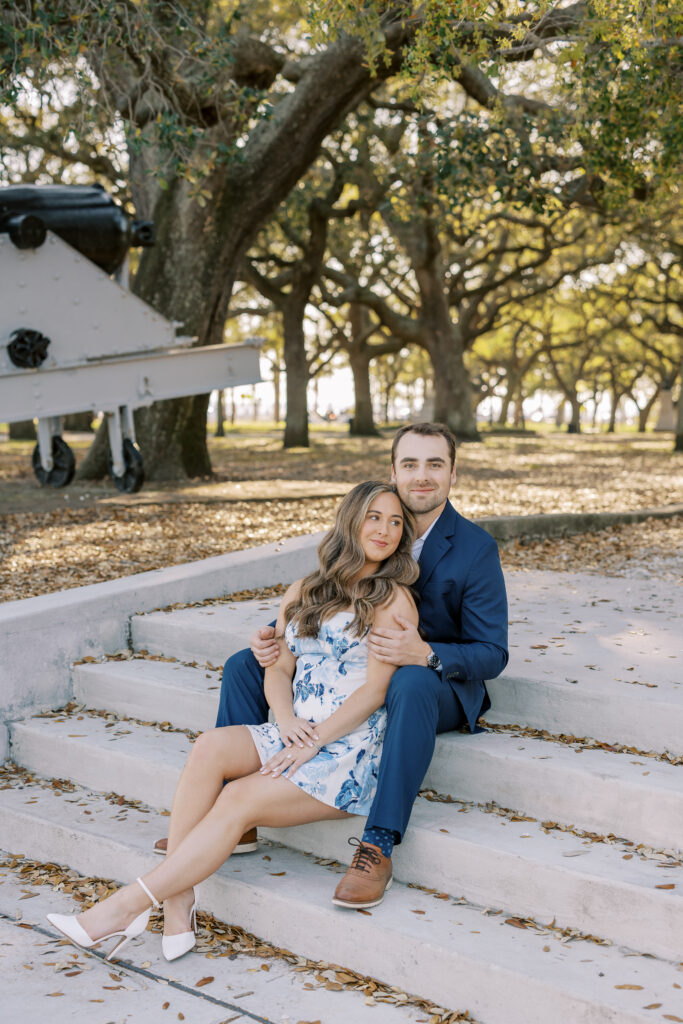 An engagement session of a couple in Charleston, SC