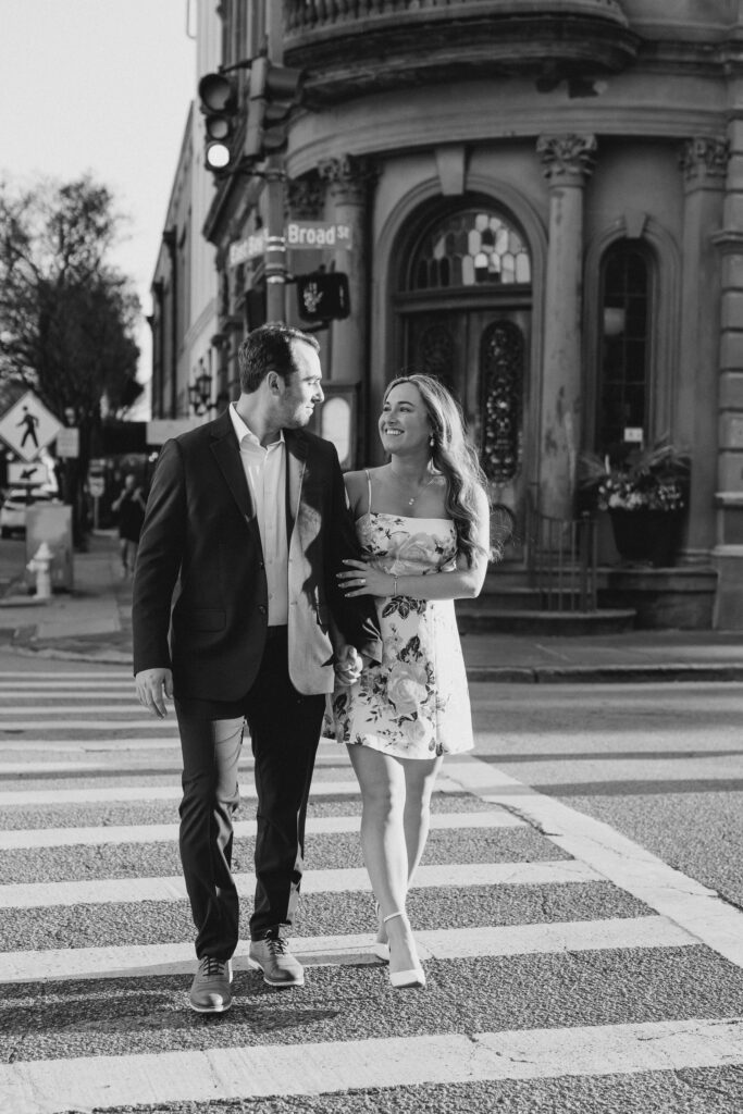 An engagement session of a couple in Charleston, SC