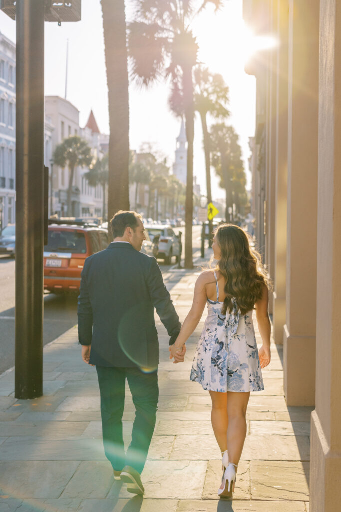 An engagement session of a couple in Charleston, SC