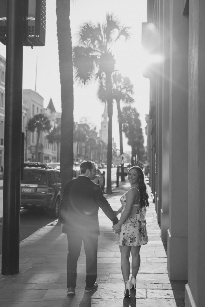 An engagement session of a couple in Charleston, SC