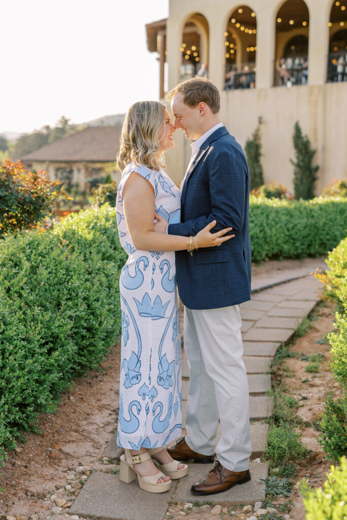 a couple's engagement session in dahlonega, georgia at the montaluce winery