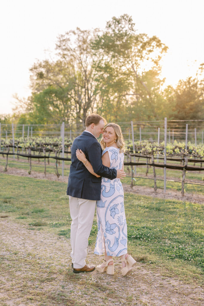 a couple's engagement session in dahlonega, georgia at the montaluce winery