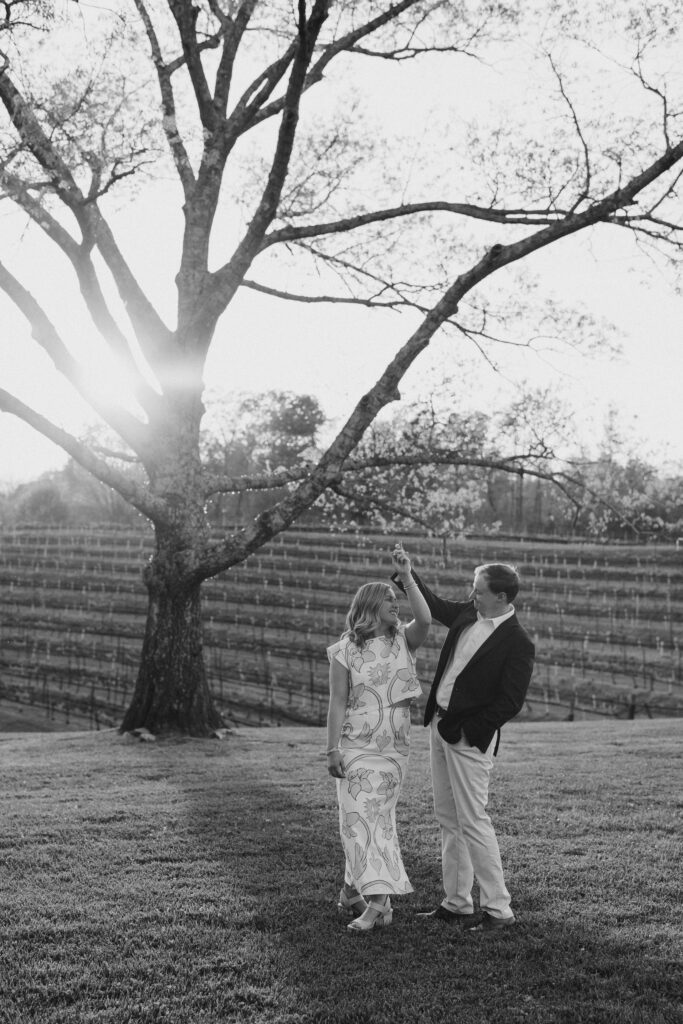 a couple's engagement session in dahlonega, georgia at the montaluce winery