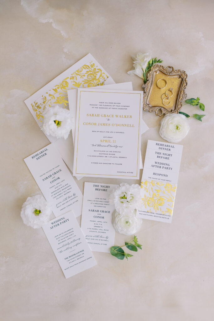 wedding flatlay