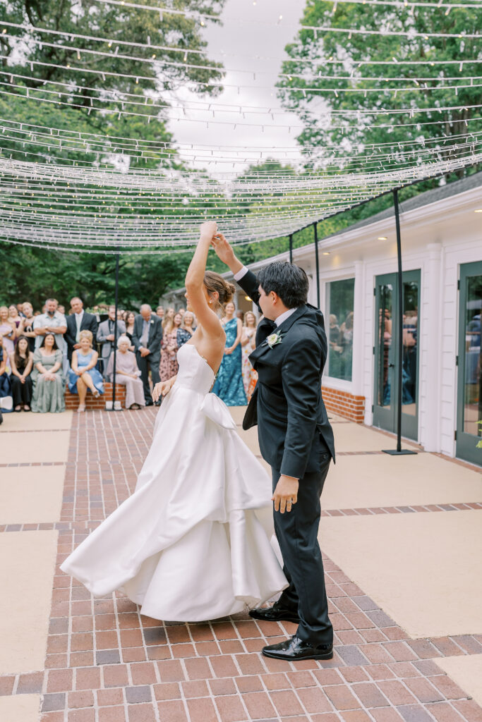 a wedding reception at the burge club