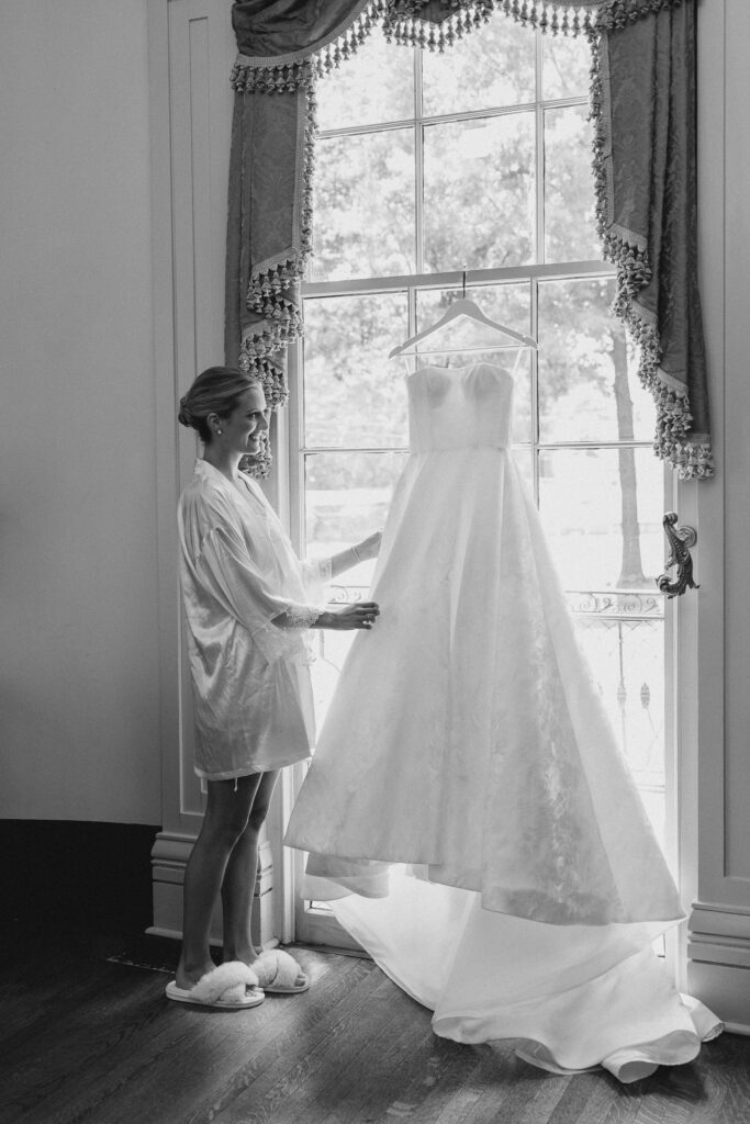bride and her dress