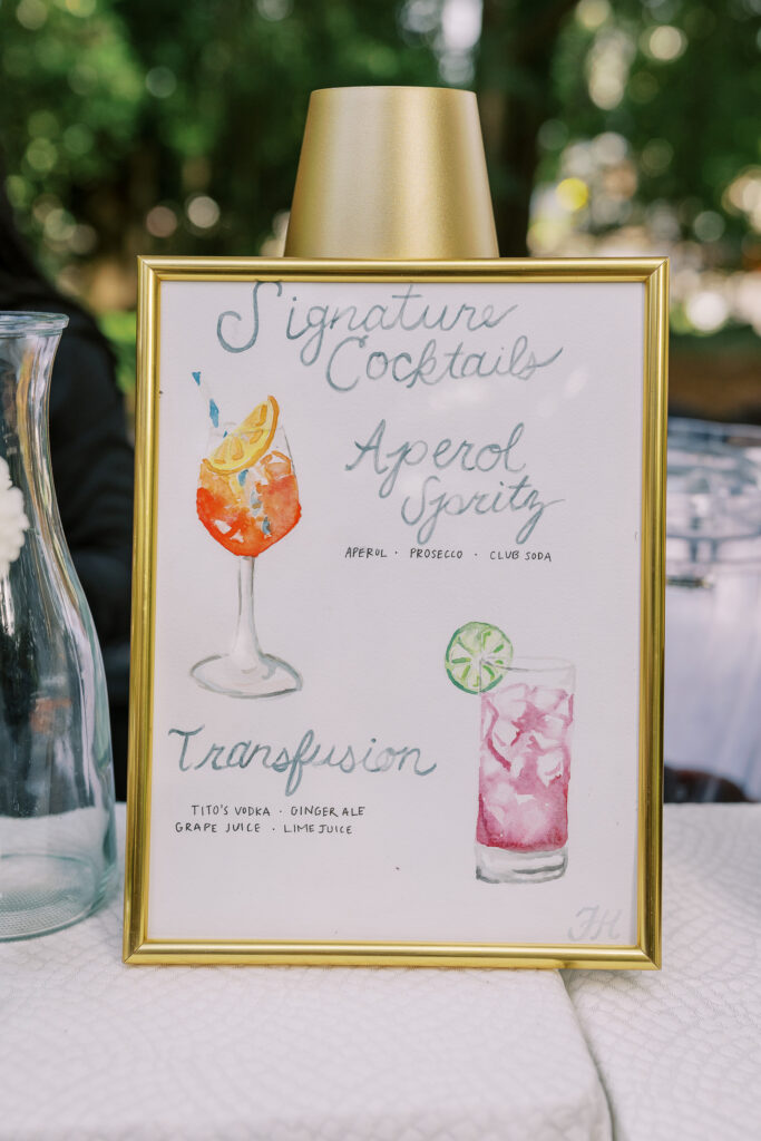 signature cocktail sign
