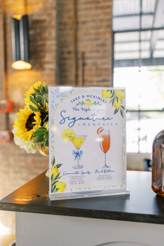 a rehearsal dinner at bishop station in atlanta, georgia